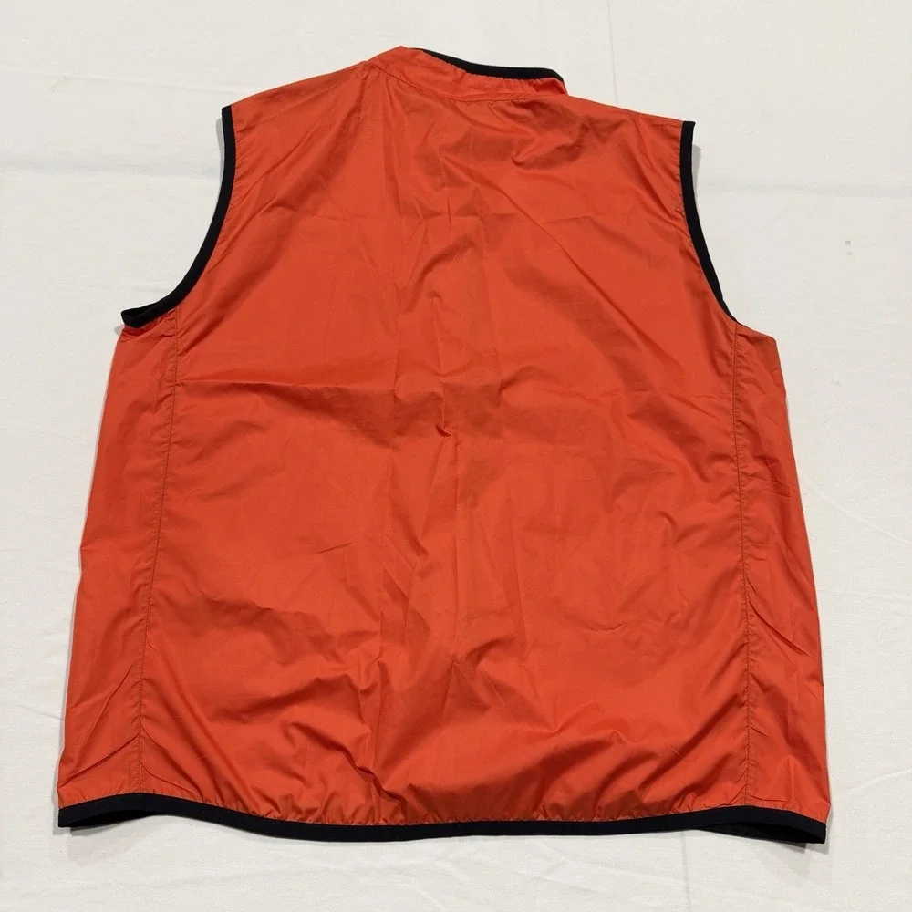 Vintage Nike Running Vest Mens‎ XXL Orange Full Zip Y2K Silver Tag Lightweight